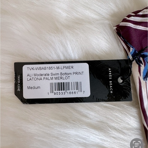 NWT Tavik Ali Reversible Bikini Bottom in Merlot Palm Print Size Medium - Picture 7 of 16